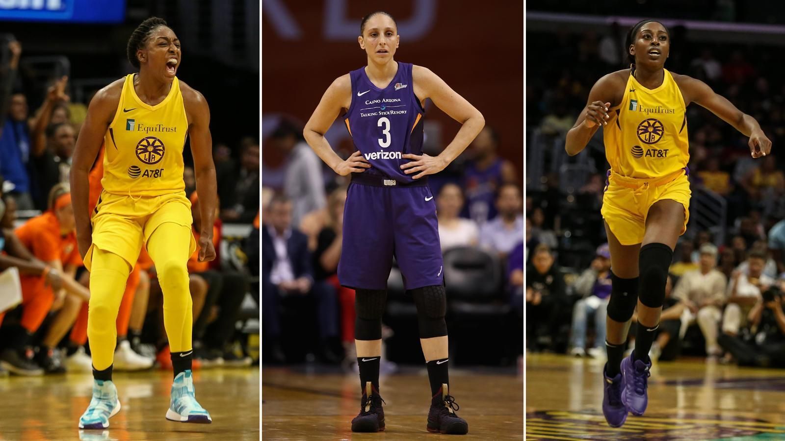 
                <strong>Nneka Ogwumike, Diana Taurasi und Chiney Ogwumike</strong><br>
                Auch weibliche Basketball-Stars dürfen bei der Neuauflage des Klassikers selbstverständlich nicht fehlen. Die vielleicht beste Spielerin der Geschichte, Diana Taurasi von Phoenix Mercury (Mi.), soll eine Rolle erhalten, ebenso wie die Ogwumike-Schwestern Nneka (re.) und Chiney (li.), die derzeit in Los Angeles für die Sparks spielen.
              