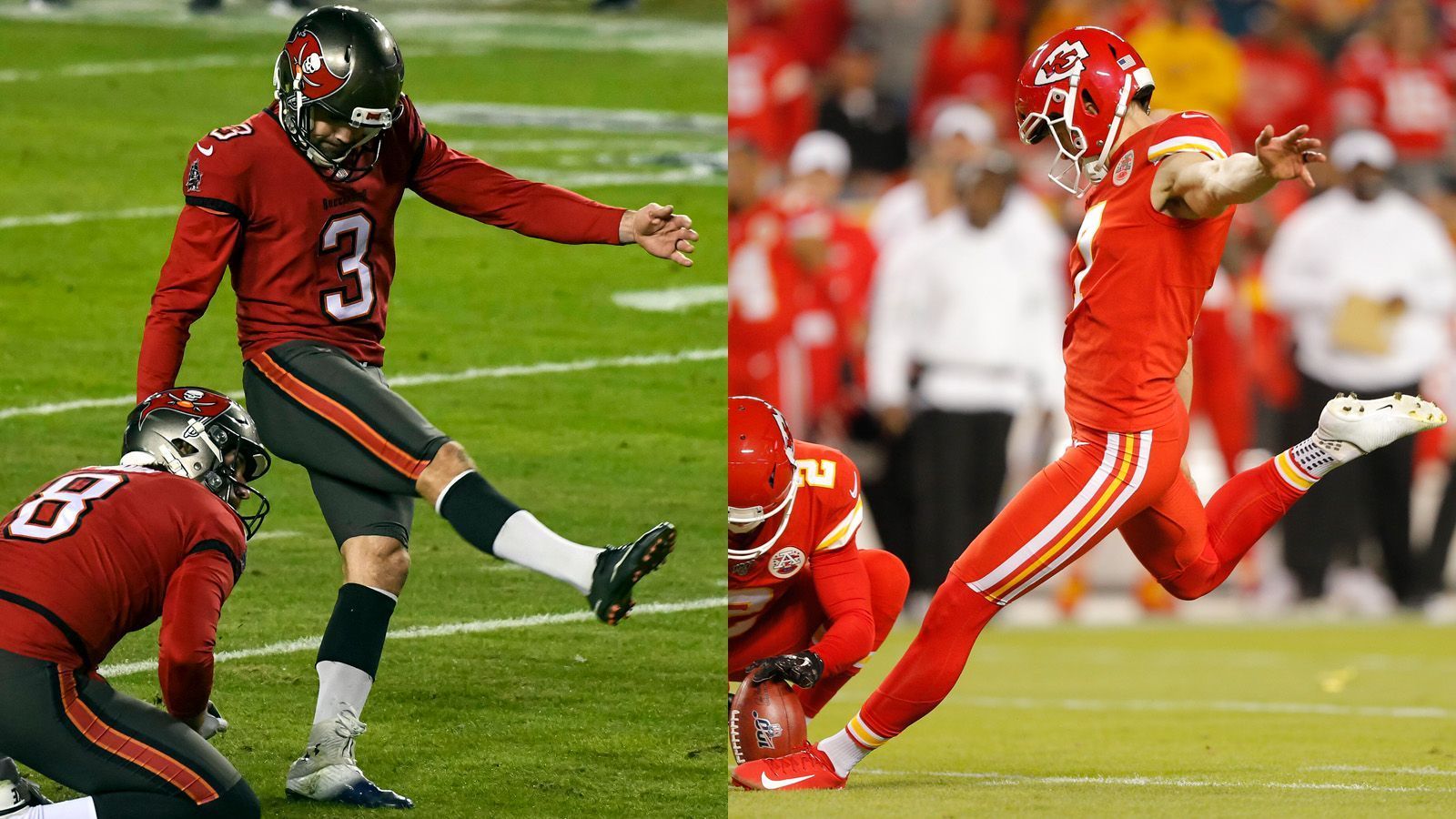 
                <strong>So treffsicher sind die Kicker</strong><br>
                Butker verwandelte in der zurückliegenden regulären Saison 92,6 Prozent seiner Field Goals, Succop 90,3 Prozent. In den laufenden Playoffs verhält es sich allerdings gegensätzlich: Während Succop alle acht Field Goals verwandelte, traf Butker "nur" vier von fünf. Bei langen Distanzen wiederum ist Butker zielsicherer: Er verwandelte in der laufenden Saison alle fünf Field Goals über eine Distanz von 50 Yards oder mehr. Succop gelang dies bei zwei Versuchen einmal.
              