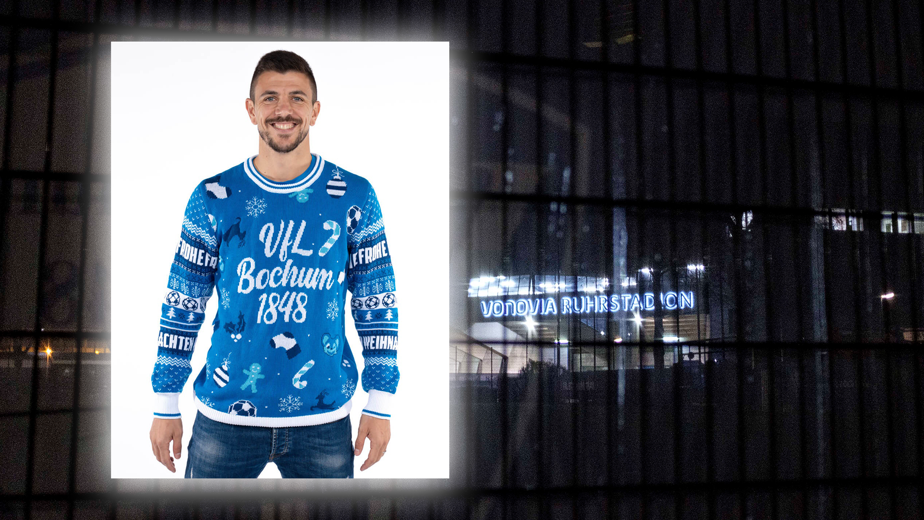 <strong>VfL Bochum</strong><br>Für Bochum-Fans gibt es einen klassischen Christmas Sweater mit verschiedenen weihnachtlichen Motiven in den Vereinsfarben.