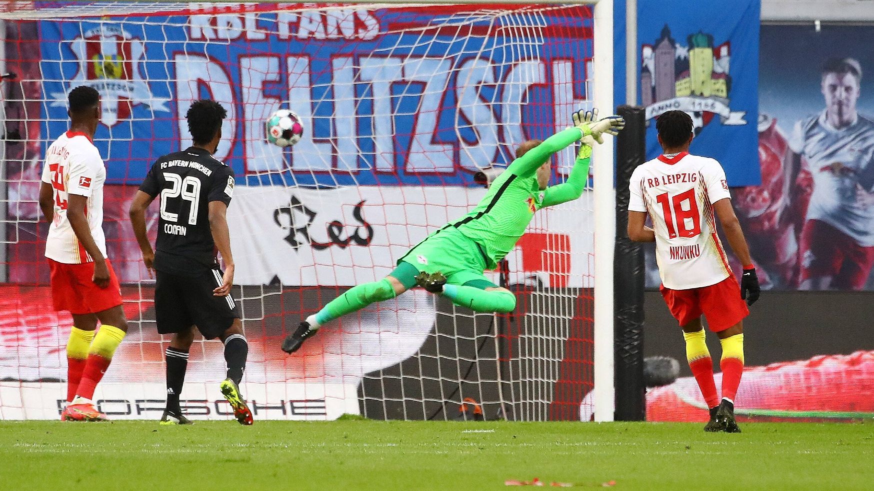 <strong>Saison 2020/21</strong><br>Tabellenspitze nach dem 21. Spieltag:&nbsp;<strong>FC Bayern</strong> 5 Punkte vor RB Leipzig<br>Deutscher Meister: <strong>FC Bayern</strong> (13 Punkte vor RB Leipzig)