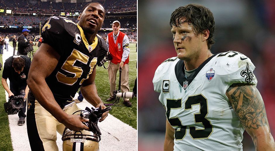 
                <strong>Linebacker</strong><br>
                2009: Jonathan Vilma (links) 2017: A.J. Klein (rechts)Jonathan Vilma gehörte 2009 mit 87 Solo-Tackles definitiv zu den Stärksten in der Saints-Defense. In den letzten Jahren war die Defense immer wieder die Achillesferse der Saints. Auch wenn es dieses Jahr besser läuft, steht Klein erst bei 37 Solo-Tackles.
              