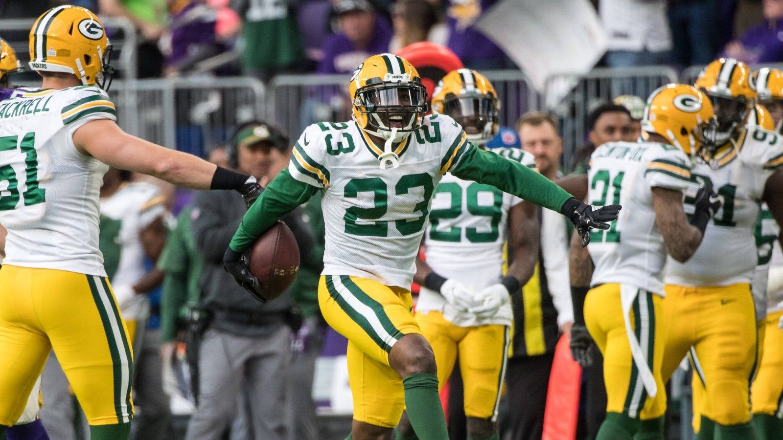 <strong>Platz 4: Green Bay Packers</strong><br><br>Erzielte Interceptions: 143<br>Erzielte Fumbles: 83<br>Takeaways gesamt: 226<br><br>Kassierte Interceptions: 88<br>Kassierte Fumbles: 83<br>Giveaways gesamt: 171<br><br>Turnover-Differenz: +55