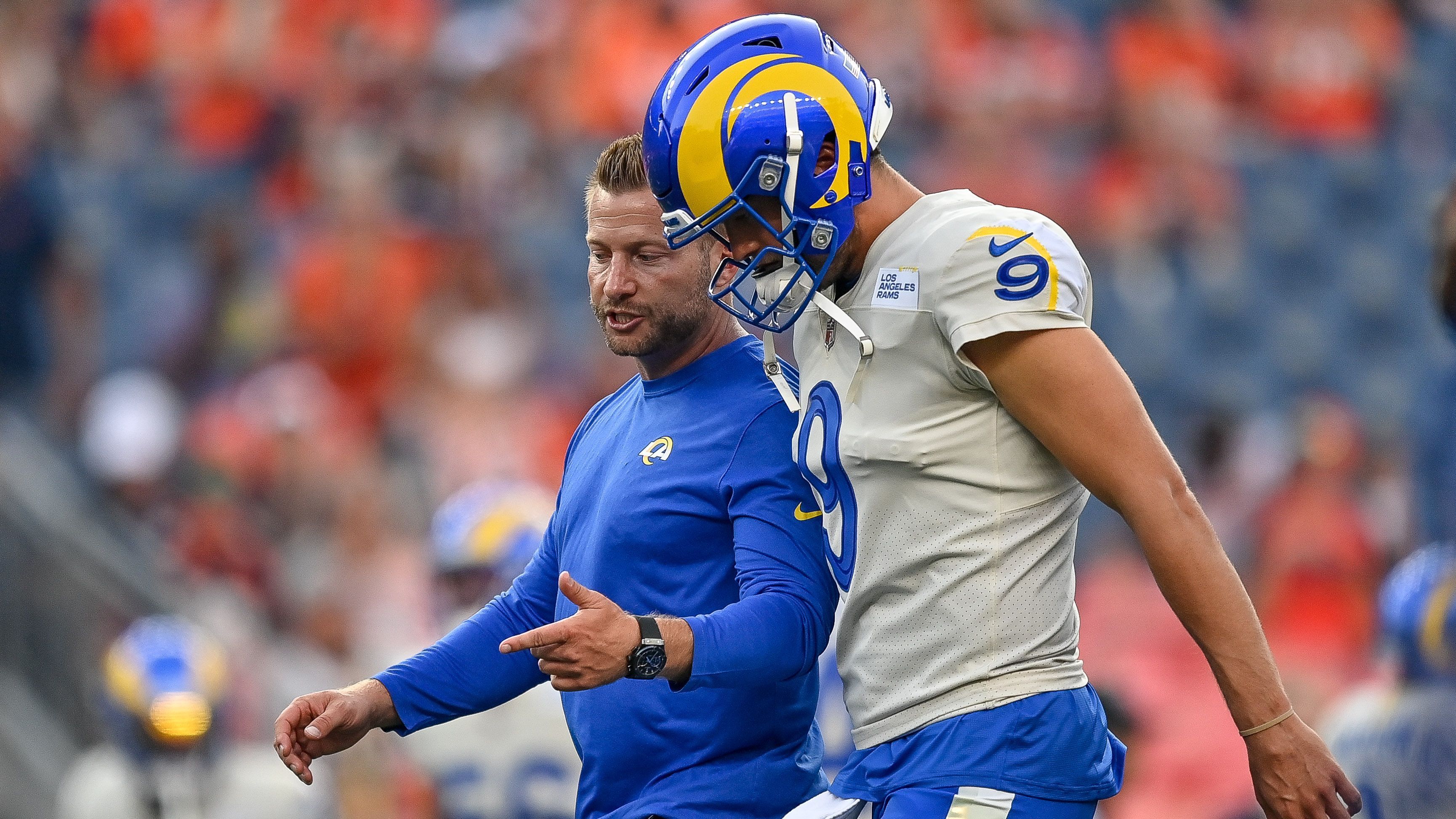 
                <strong>Los Angeles Rams</strong><br>
                Captains: Quarterback Matthew Stafford, Left Tackle Andrew Whitworth, Wide Receiver Robert Woods, Wide Receiver Cooper Kupp, Cornerback Jalen Ramsey, Defensive Tackle Aaron Donald, Safety Jordan Fuller, Punter Johnny Hekker
              