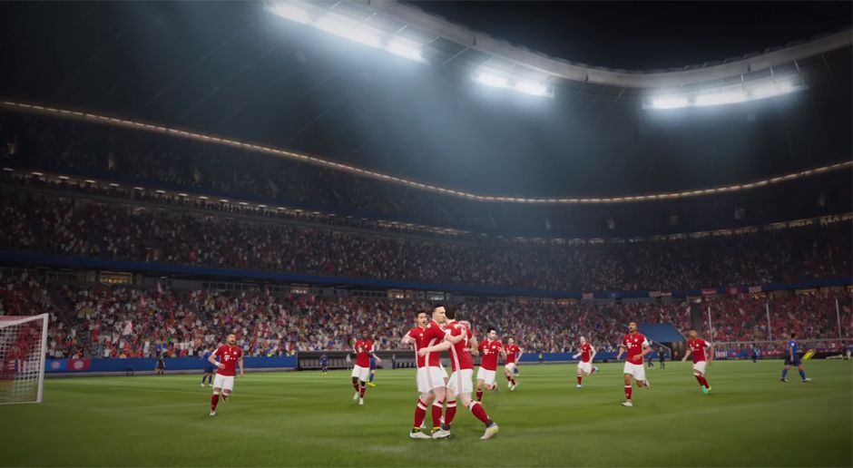 
                <strong>FC Bayern München bei FIFA 17</strong><br>
                Die Bayern bejubeln in FIFA 17 ein Tor. Unter anderem Franck Ribery ist zu erkennen. Natürlich ist auch die Allianz-Arena bei FIFA 17 wieder mit von der Partie. 
              