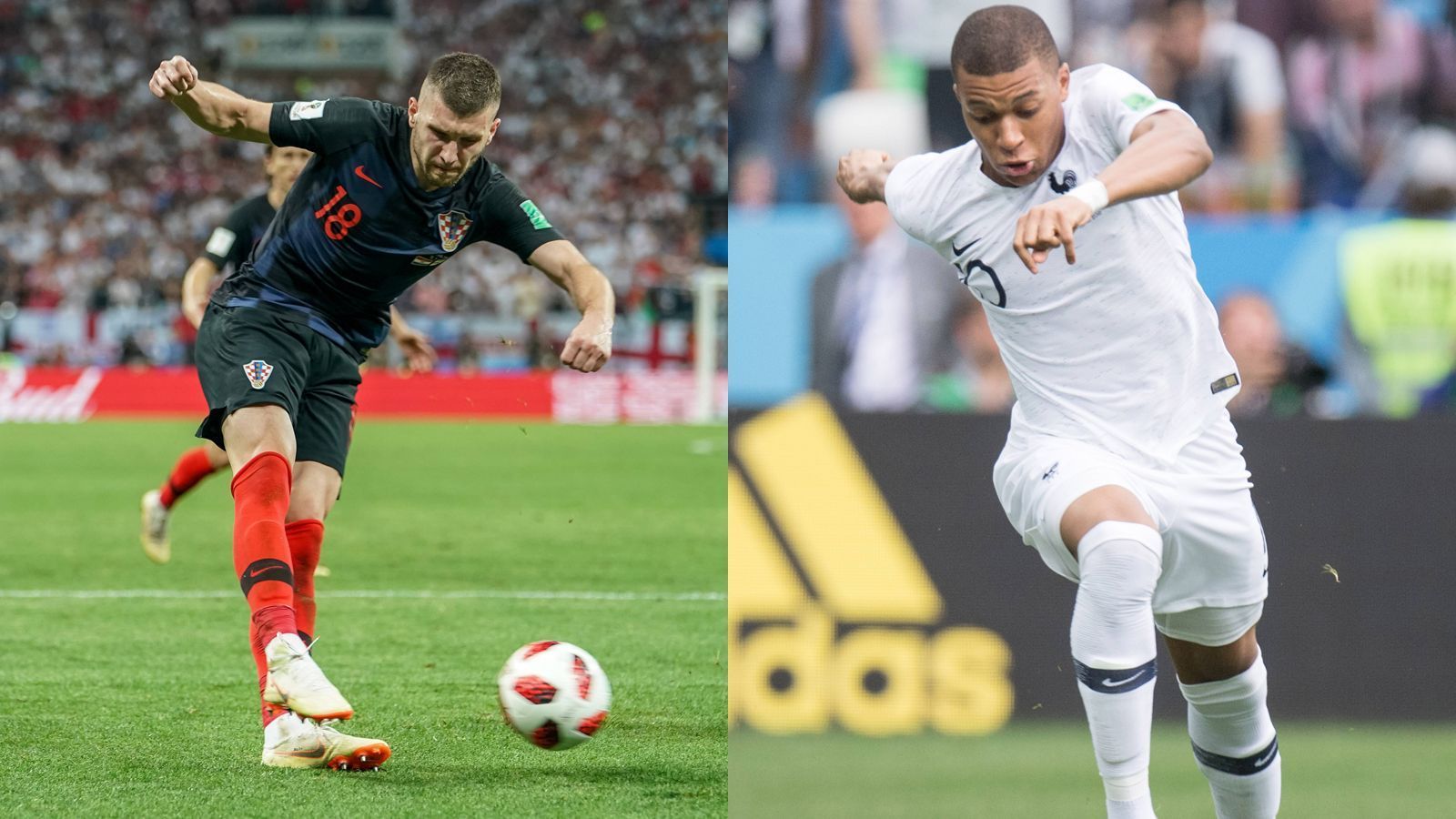 
                <strong>Ante Rebic vs. Kylian Mbappe </strong><br>
                Es ist wirklich eine undankbare Aufgabe, im Head-to-Head Vergleich gegen Kylian Mbappe antreten zu müssen. Der Franzose gilt nicht ohne Grund als der nächste Weltfußballer: Seine Dribblings sind kaum zu stoppen, er ist technisch stark, bringt einen Geniestreich nach dem anderen und hat einen starken Torinstinkt. Rebic zählt zwar ebenfalls zu den großen Stars dieser WM, kommt aber längst nicht an das Niveau von Mbappe heran. 6:2 Frankreich
              