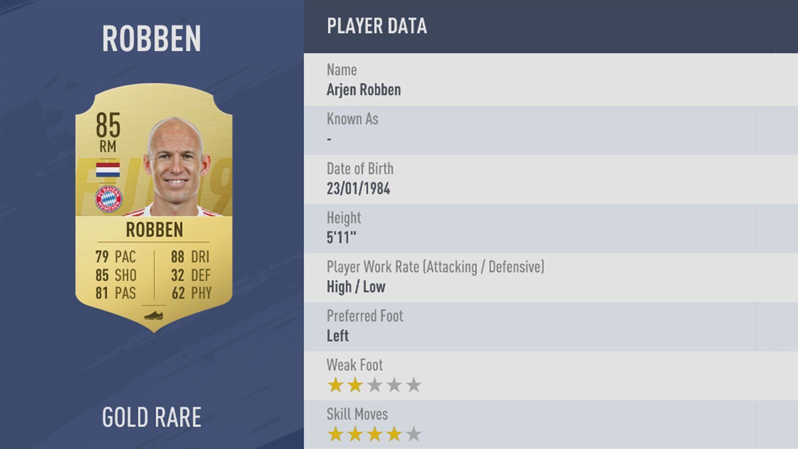 
                <strong>Platz 87: Arjen Robben</strong><br>
                Verein: FC Bayern MünchenRating: 85
              