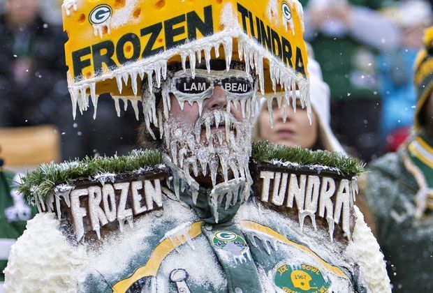 
                <strong>Crazy,loco, NFL!</strong><br>
                Batman-Bösewicht Mr. Freeze dürfte beim Anblick dieses Packers-Fans warm ums Herz werden
              