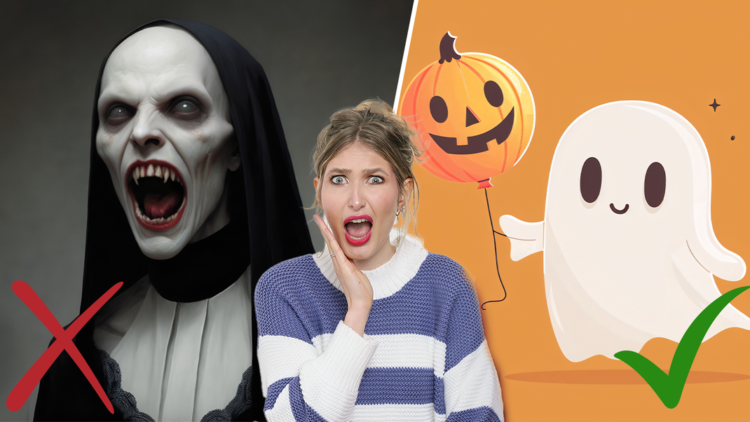 Links: Nein! Rechts: Ist fein. An Halloween darf es filmtechnisch nicht allzu gruselig für mich werden.