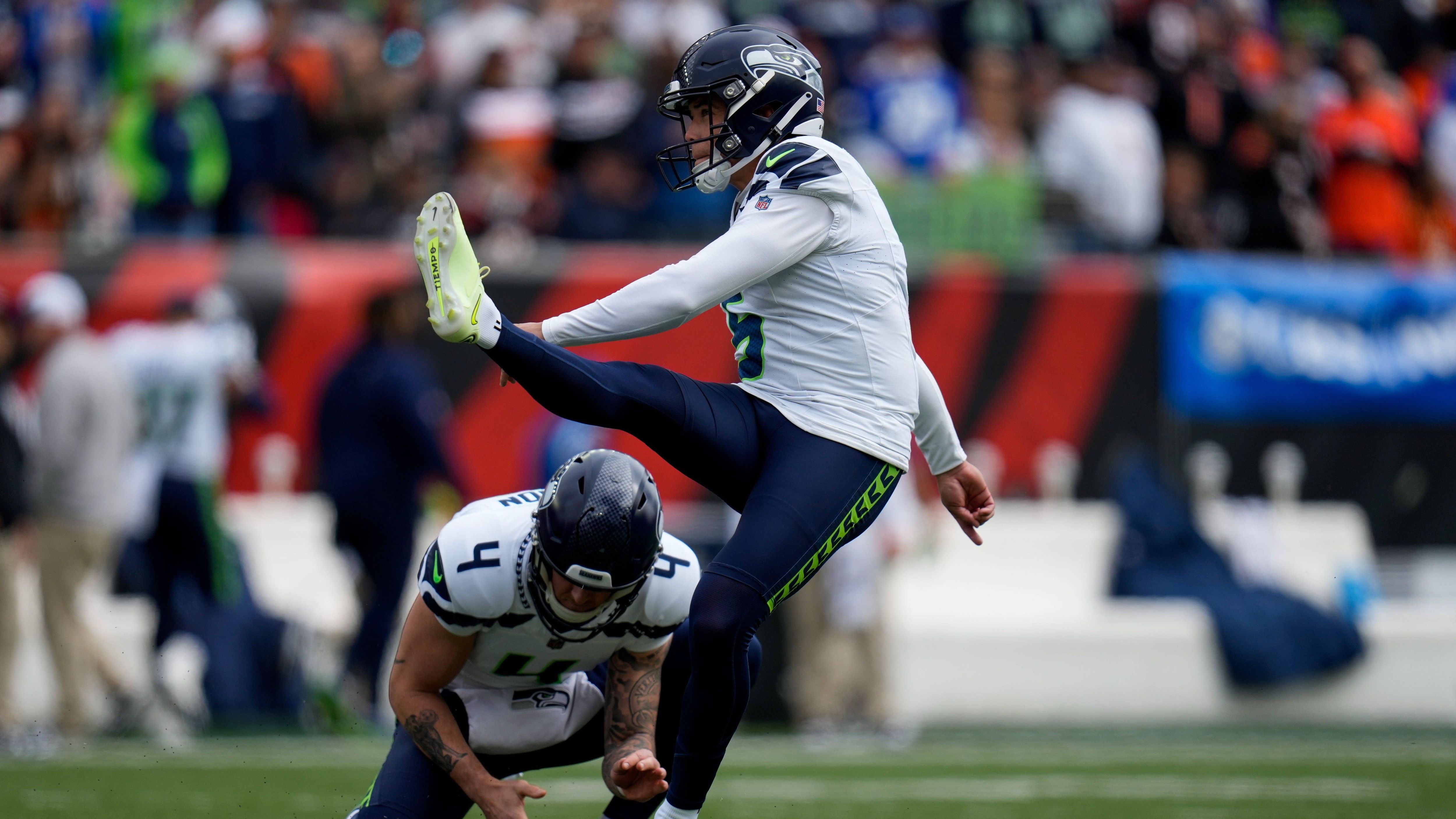 <strong>Platz 22: Jason Myers (Seattle Seahawks)</strong><br>- Field-Goal-Quote: 83,3 Prozent (35/42) / Längstes: 55 Yards<br>- Extrapunkt-Quote: 100 Prozent (33/33)<br>- Erzielte Punkte: 138