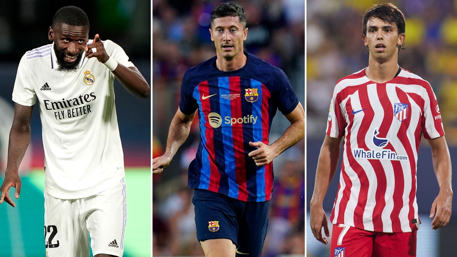 
                <strong>LaLiga im Formcheck: Wo stehen Real Madrid, Barcelona und Atletico Madrid?</strong><br>
                Die neue LaLiga-Saison steht vor der Tür. Der FC Barcelona befindet sich im totalen Umbruch, Real Madrid hat sich punktuell verstärkt und Atletico Madrid will nach dem Meistertitel in der Saison 2020/2021 wieder angreifen. ran macht den LaLiga-Formcheck der großen drei Klubs. (angegebene Transfersummen: "transfermarkt.de"/Stand: 11.08.2022)
              