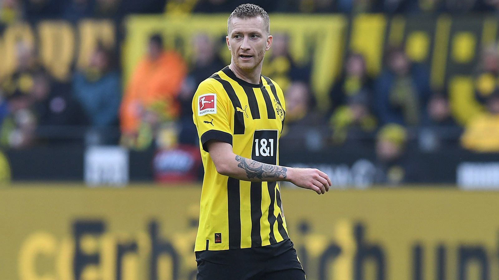 
                <strong>Marco Reus</strong><br>
                Bei seiner Rückkehr in die Startformation des BVB gelingt dem Kapitän noch nicht alles. In der 55. Minute verpasst er aus nur drei, vier Metern das eigentlich schon sichere 4:1, knallt den Ball aus dieser kurzen Distanz statt ins Tor an die Latte. ran-Note: 3.
              