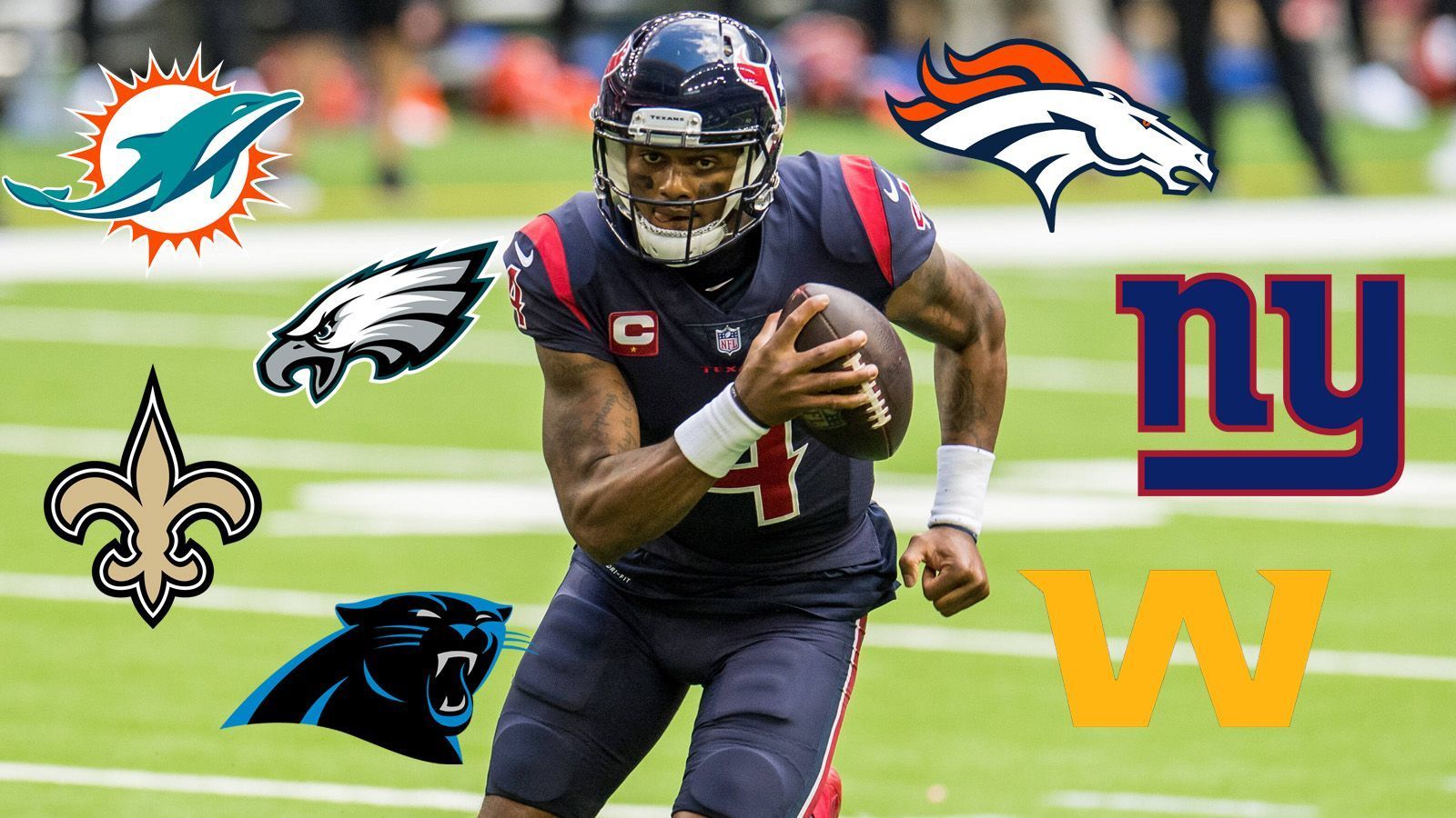 
                <strong>Deshaun Watson und seine Trade-Optionen</strong><br>
                Trotz der ungeklärten rechtlichen Situation um Deshaun Watson, dem von zahlreichen Frauen sexuelle Belästigung vorgeworfen wird, bahnt sich in der NFL der nächste Mega-Trade an: Die Beziehung zwischen dem Quarterback und den Houston Texans ist nach einer Katastrophensaison weiterhin auf dem Tiefpunkt. Die Franchise hat laut "NFL Network" nun eingewilligt, sich Trade-Angebote anzuhören. Doch der Preis dafür wird astronomisch ausfallen, denn der Vertrag des Star-Quarterbacks läuft noch bis 2026: Drei Erstrunden-Picks sind im Gespräch. Dass es eine Kombination aus fünf hohen Draft-Picks und potentiellen Stammspielern wird, spekuliert "ESPN". Einige NFL-Teams haben sich trotz der Investition bereits in Stellung gebracht. ran zeigt die potenziellen Landing-Spots von Deshaun Watson.
              