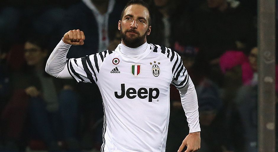
                <strong>Platz 3 (geteilt): Gonzalo Higuain (Juventus Turin)</strong><br>
                19 Tore in der Serie A x 2 = 
              