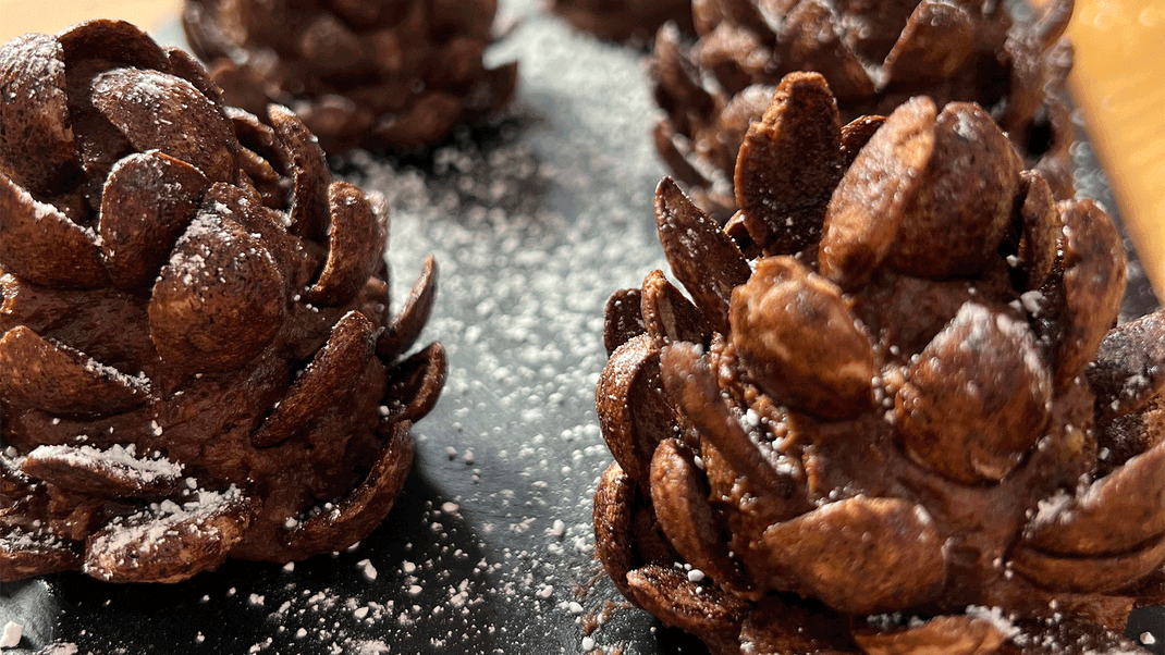 Lynns Schokoladen-Tannenzapfen schmecken super lecker und versüßen die Vorfreude auf Weihnachten.