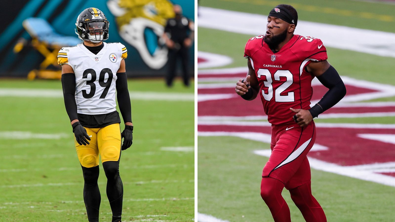 
                <strong>Safety</strong><br>
                Minkah Fitzpatrick (Pittsburgh Steelers, links) und Budda Baker (Arizona Cardinals, rechts), 18 Stimmen - 2nd Team: Jessie Bates (Cincinnati Bengals), 8 Stimmen
              