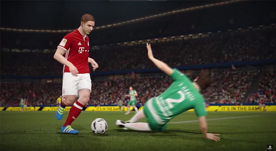 
                <strong>Philipp Lahm bei FIFA 17</strong><br>
                Philipp Lahm zeigt sein technisches Können, Bremens Garcia grätscht ins Leere.
              