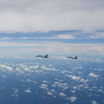 Kampfflugzeuge des Ostkommandos der chinesischen Volksbefreiungsarmee während Kampfübungen um die Insel Taiwan.