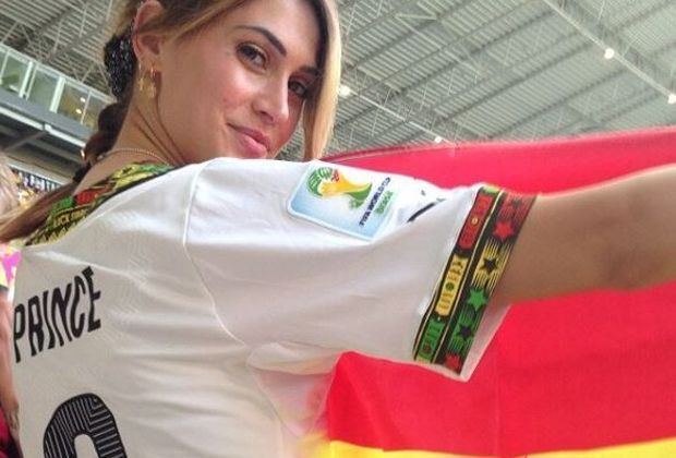 
                <strong>Melissa Satta</strong><br>
                Die Verlobte von Ghana-Star Kevin-Prince Boateng feuerte die "Black Stars" gegen Deutschland an. 
              