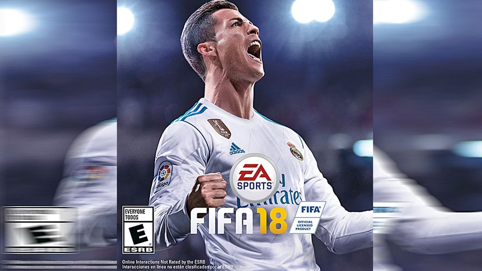 
                <strong>FIFA 18</strong><br>
                ... das Trikot von Real Madrid war noch das alte. Also gab es das finale FIFA-18-Cover mit Cristiano Ronaldo im neuen Dress der "Königlichen". 
              