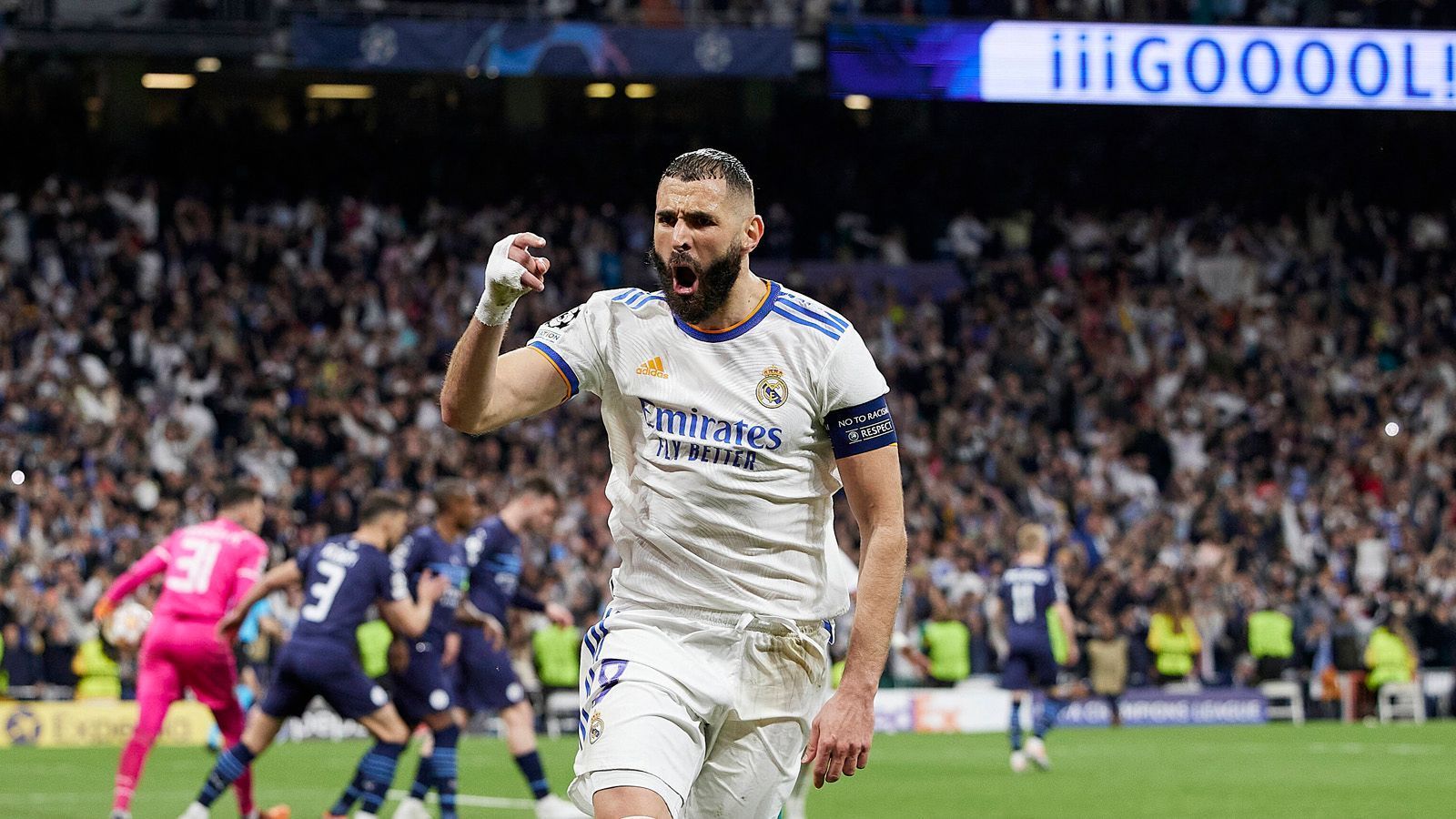 
                <strong>Karim Benzema</strong><br>
                Nimmt lange nicht am Spiel teil, ist dann aber da, wenn er gebraucht wird. Legt den Treffer zum 1:1 auf, holt zu Beginn der Verlängerung den entscheidenden Elfmeter raus und verwandelt eiskalt zum 3:1. Ist nach 104 Minuten völlig platt. Für ihn kommt Dani Ceballos in die Partie. ran-Note: 1
              