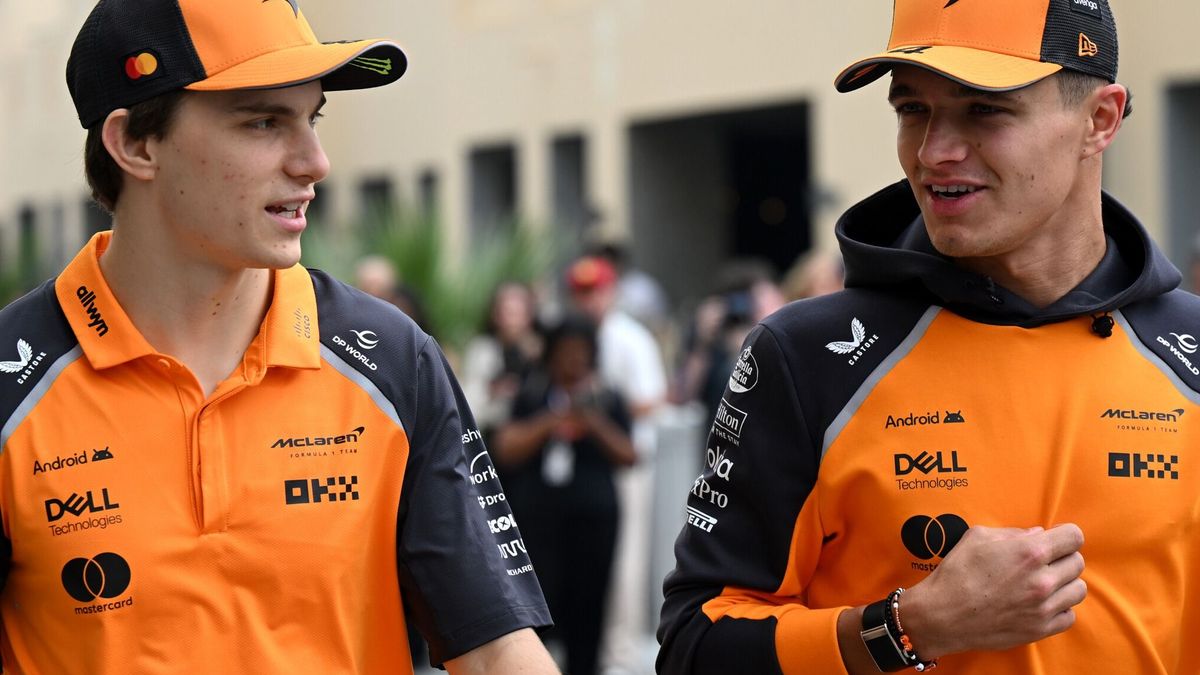 Die McLaren-Teamkollegen Oscar Piastri und Lando Norris in Abu Dhabi 2025