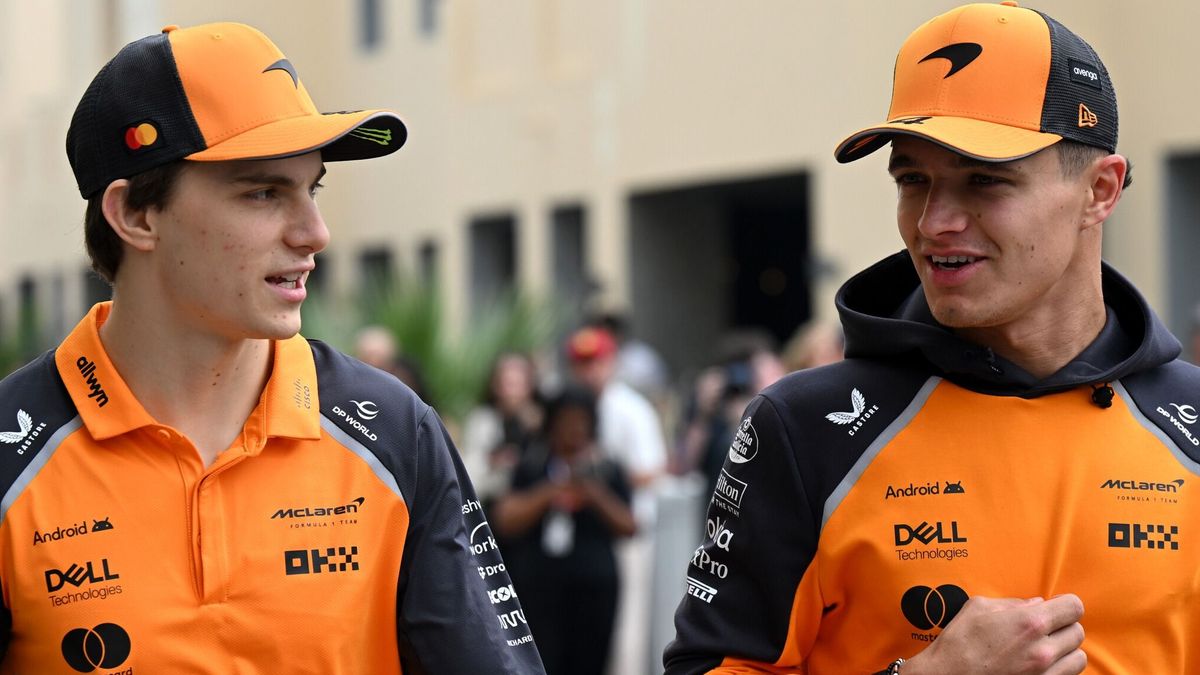 Die McLaren-Teamkollegen Oscar Piastri und Lando Norris in Abu Dhabi 2025