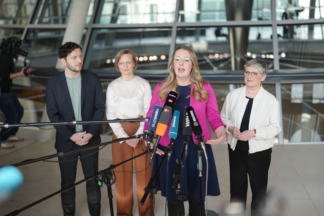 Von links: Felix Banaszak, Franziska Brantner, Katharina Dröge und Britta Haßelmann (alle Grüne).