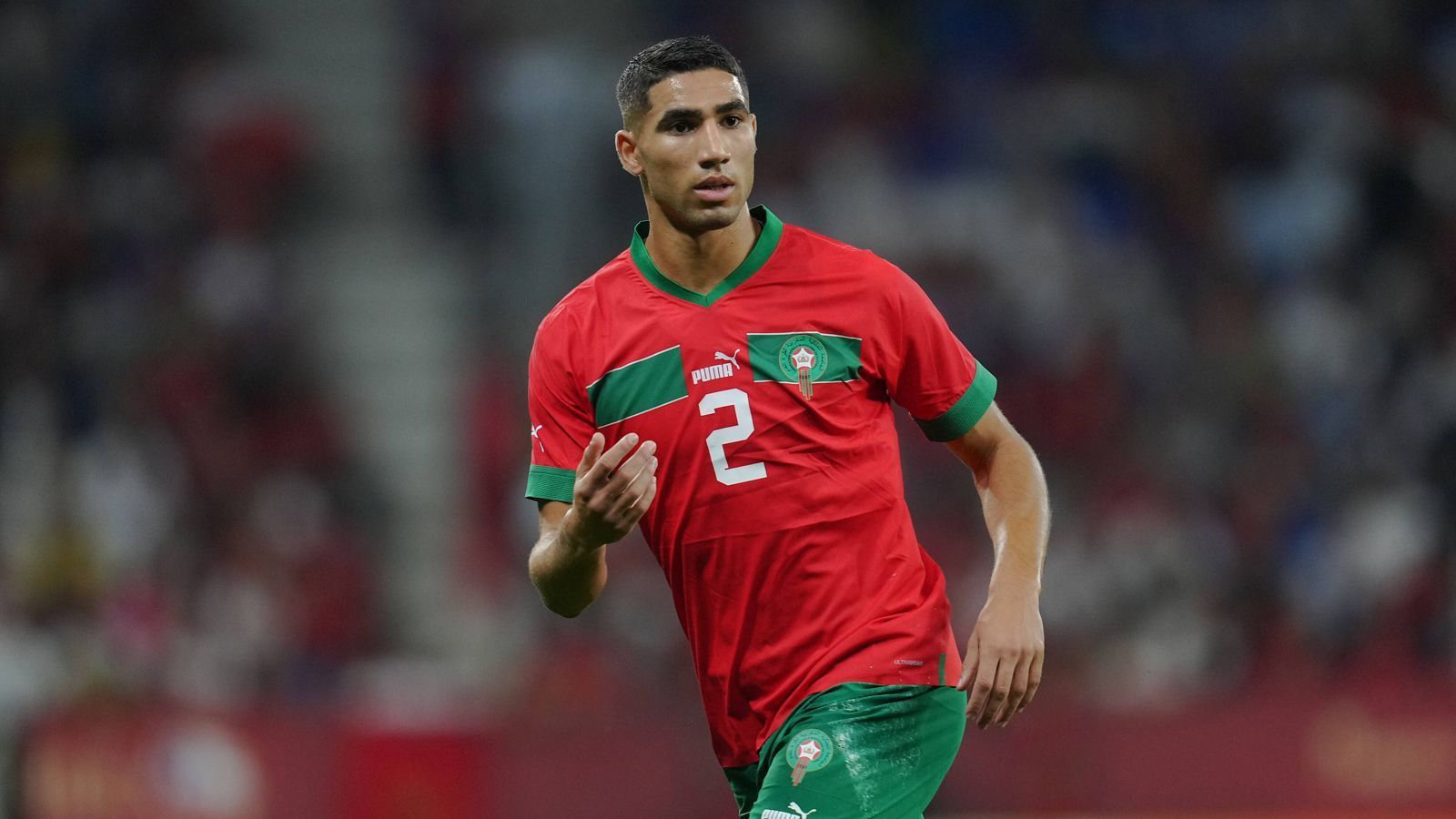 
                <strong>Marokko</strong><br>
                &#x2022; Gesamtmarktwert: 241,1 Mio. Euro<br>&#x2022; Höchster Marktwert: Achraf Hakimi (Paris St. Germain, im Bild, 65 Mio. Euro)<br>&#x2022; Geringster Marktwert: Badr Benoun (Qatar SC, 1 Mio. Euro)<br>
              