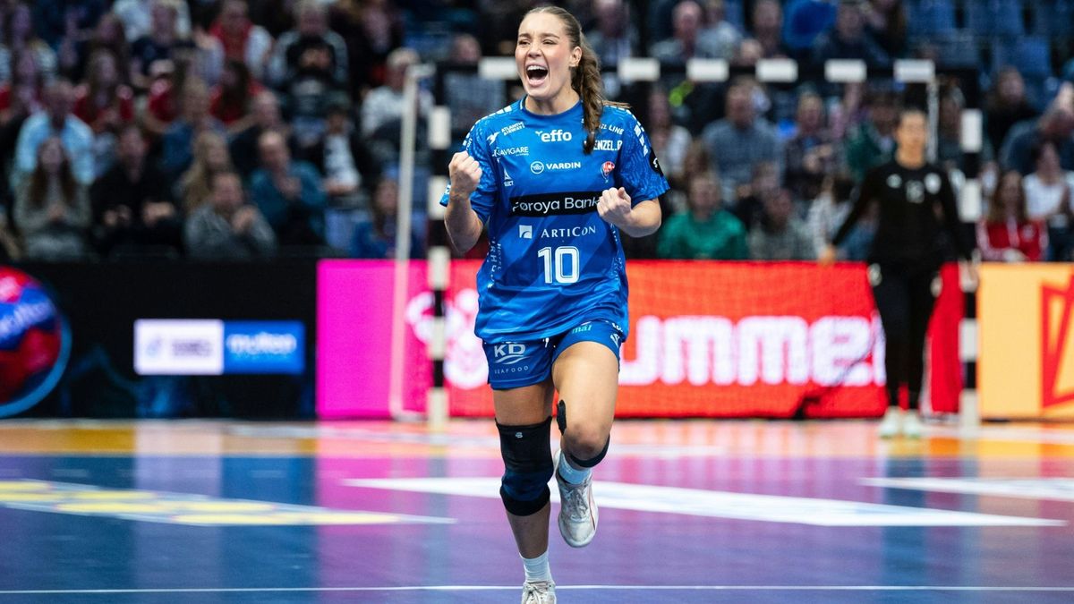 In Partylaune: Suna Hansen vom Team der Färöer