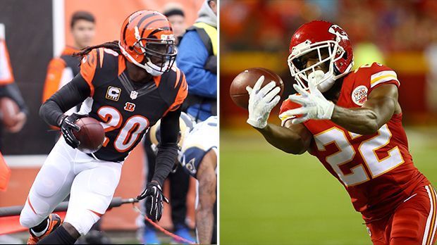 
                <strong>Reggie Nelson & Marcus Peters </strong><br>
                Gefangene Interceptions: Reggie Nelson von den Cincinnati Bengals und Marcus Peters von den Kansas City Chiefs konnten acht Interceptions erzwingen. Während Nelson keine seiner Interceptions in Touchdowns umsetzen kann, führt Peters Weg zwei Mal in die Endzone - und das in seiner Rookie-Saison. 
              