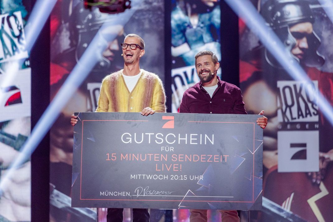 Titel: Joko und Klaas gegen ProSieben;
Staffel: 2023.2;
Folge: 1;
Person: Joko Winterscheidt; Klaas Heufer-Umlauf;
Copyright: ProSieben/Nadine Rupp;
Fotograf: Nadine Rupp;
Bildredakteur: Nadine Vaders;
Dateiname: 2808699.jpg