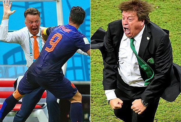 
                <strong>Van Gaal vs. Herrera: Das Duell der Feierbiester</strong><br>
                Entscheidend ist auf dem Platz, doch beim Achtelfinal-Duell zwischen der Niederlande und Mexiko wird auch das Aufeinandertreffen dieser beiden emotionalen Trainer garantiert ein echter Hingucker werden. Wir freuen uns jetzt schon auf die nächsten Feierbiester-Bilder ...
              