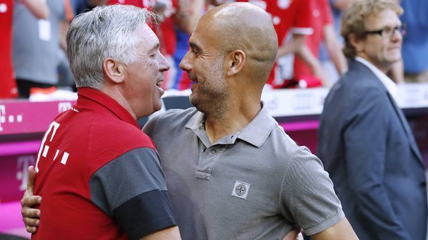 
                <strong>Carlo Ancelotti (2 Siege)</strong><br>
                Seine Weste gegen Guardiola ist weiß, die Liste der Spiele aber auch nicht lang: Zwei Partien, zwei Siege. Im Halbfinale der Champions League 2014 war das. Der Vergleich zwischen Ancelottis Real Madrid und Peps FC Bayern endete deutlich: 1:0 in Madrid, 4:0 in München. Ancelotti gewann anschließend auch die Königsklasse. Ein drittes Duell entschied Ancelotti ebenfalls für sich. Das 1:0 zwischen den Münchnern und Manchester City in der Vorbereitung auf die Saison 2016/2017 war allerdings kein Pflichtspiel.
              