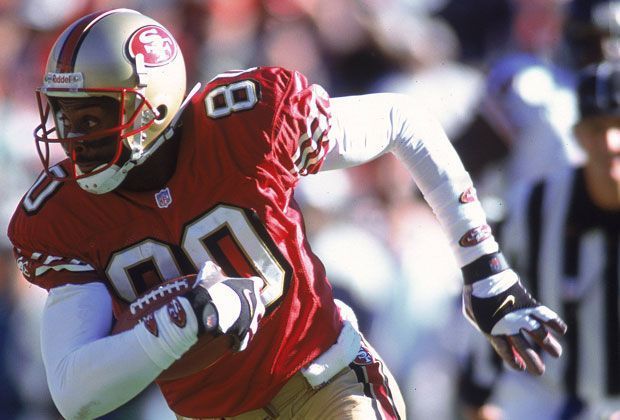 
                <strong>Jerry Rice</strong><br>
                Doch nicht nur Montana hält Evans für geeignet. Auch Montanas damaliger Receiver Jerry Rice erscheint würdig. Der Hall of Famer ist dreimaliger Super-Bowl-Sieger und dreizehnfacher Pro-Bowler. Niemand erzielte mehr Touchdowns (208) als er.
              