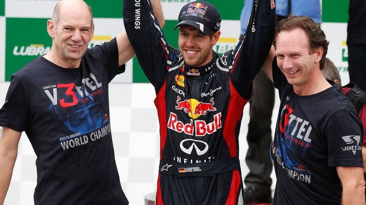 Adrian Newey und Christian Horner feierten mit Sebastian Vettel vier WM-Titel