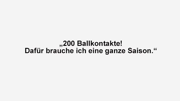 
                <strong>Spruch zum Alonso-Rekord</strong><br>
                Bayerns Ballverteiler Xabi Alonso sammelt am 27. September 2014 beim 2:0 in Köln 206 Ballkontakte. Da staunt auch ein frischgebackener Weltmeister.
              