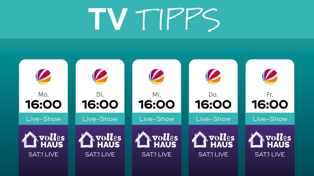 TV Tipps: Jeden Tag ab 16 Uhr in SAT.1 gibt es "Volles Haus!"