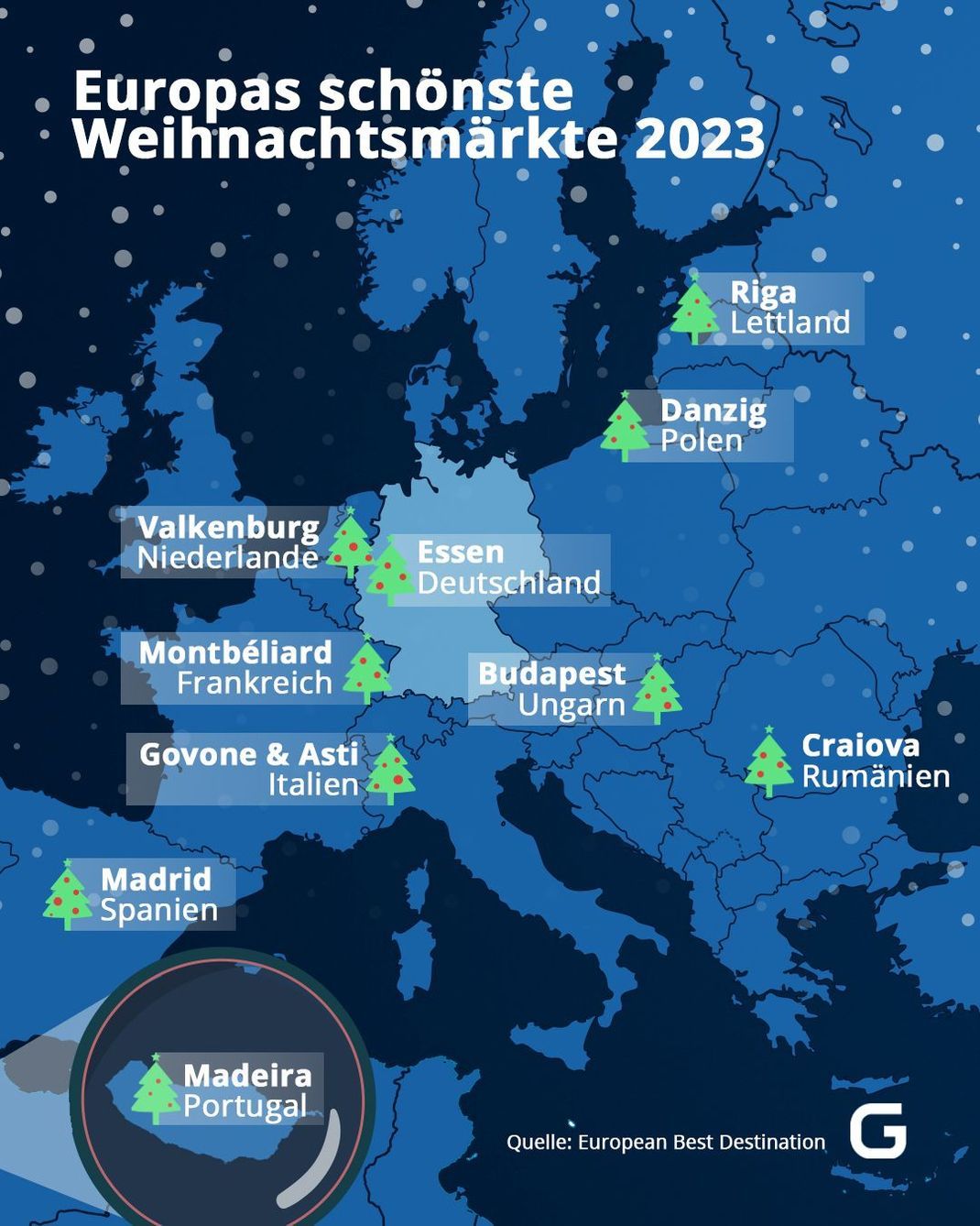 An diesen Orten Europas gibt es 2023 die schönsten Weihnachtsmärkte 