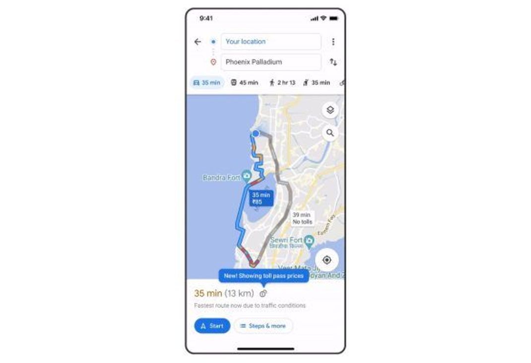 Google Maps zeigt künftig die genauen Maut-Gebühren einer Route an.