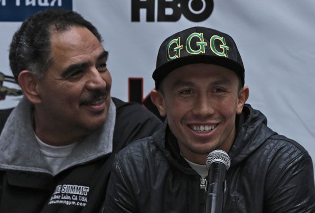 
                <strong>Das ist Gennady Golovkin</strong><br>
                Betreut wird er von dem erfahrenen Trainer Abel Sanchez (links).
              