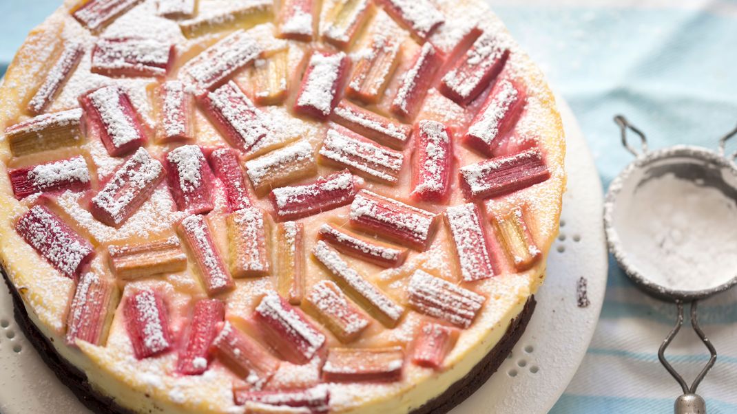 Verpass deinem Cheesecake mit Rhabarber einen sauren Frischekick!