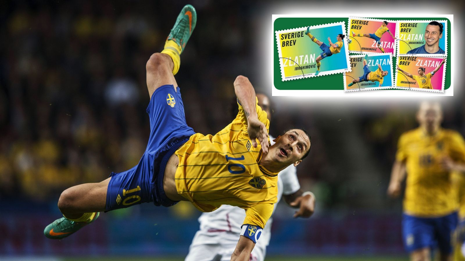 <strong>Zlatan Ibrahimovic</strong><br>In Schweden weiß man, wie man nationale Sportstars ehrt. Zu Ehren von Zlatan Ibrahimovic brachte Schweden mittlerweile fünf unterschiedliche Briefmarken in den Umlauf, die meisten davon zeigen sein legendäres Tor aus dem Jahr 2012 gegen England. Von Ibras erster Briefmarke gab es fünf Millionen Exemplare. Das gesamte Kontingent war schon durch Vorbestellungen ausverkauft.