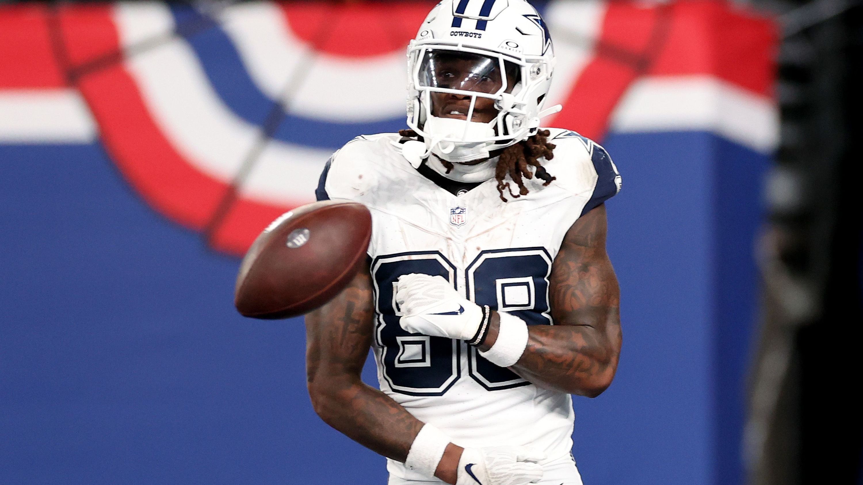 <strong>NFC East - Dallas Cowboys</strong><br><strong>Wide Receiver</strong>: George Pickens, Jonathan Mingo, CeeDee Lamb<br><strong>Offensive Line</strong>: Tyler Guyton, Tyler Smith, Cooper Beebe, Tyler Booker, Terence Steele<br><strong>Tight End</strong>: Jake Ferguson<br><strong>Quarterback</strong>: Dak Prescott<br><strong>Running Back</strong>: Javonte Williams<br><strong>Fullback</strong>: Hunter Luepke