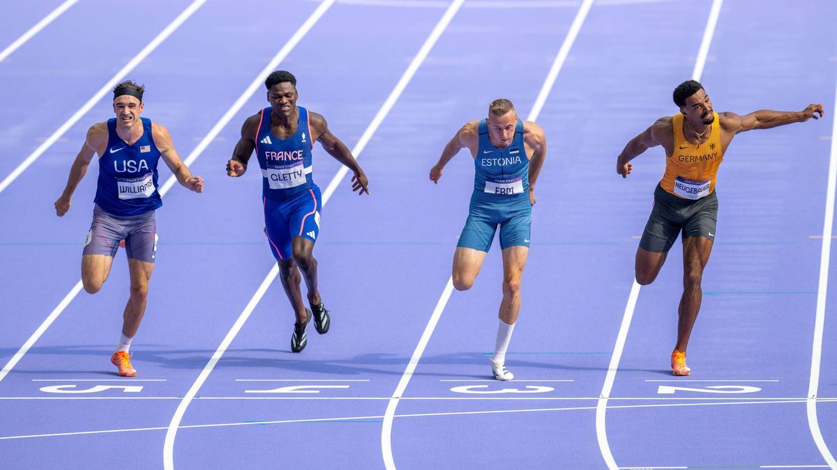 Olympische Spiele (Leichtathletik); Paris, 02.08.2024 PARIS, FRANCE - AUGUST 02: Leo NEUGEBAUER (GER), born 19 Jun 2000 competing in the Men s Decathlon (100 m) on day 8 of the Olympic Games, Olymp...