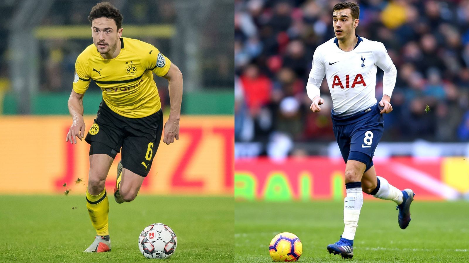 
                <strong>Defensives Mittelfeld: Thomas Delaney vs. Harry Winks</strong><br>
                Delaney hält auf der Doppel-Sechs Witsel den Rücken frei. Er kann zwar auch spielerische Akzente nach vorne setzen, legt den Fokus aber auf die Defensivarbeit. Der 23-jährige Winks ist ihm in den meisten Belangen unterlegen – vor allem beim Verteidigen. Dortmund holt also auf – nur noch 4:3 für den Premier-League-Verein.
              