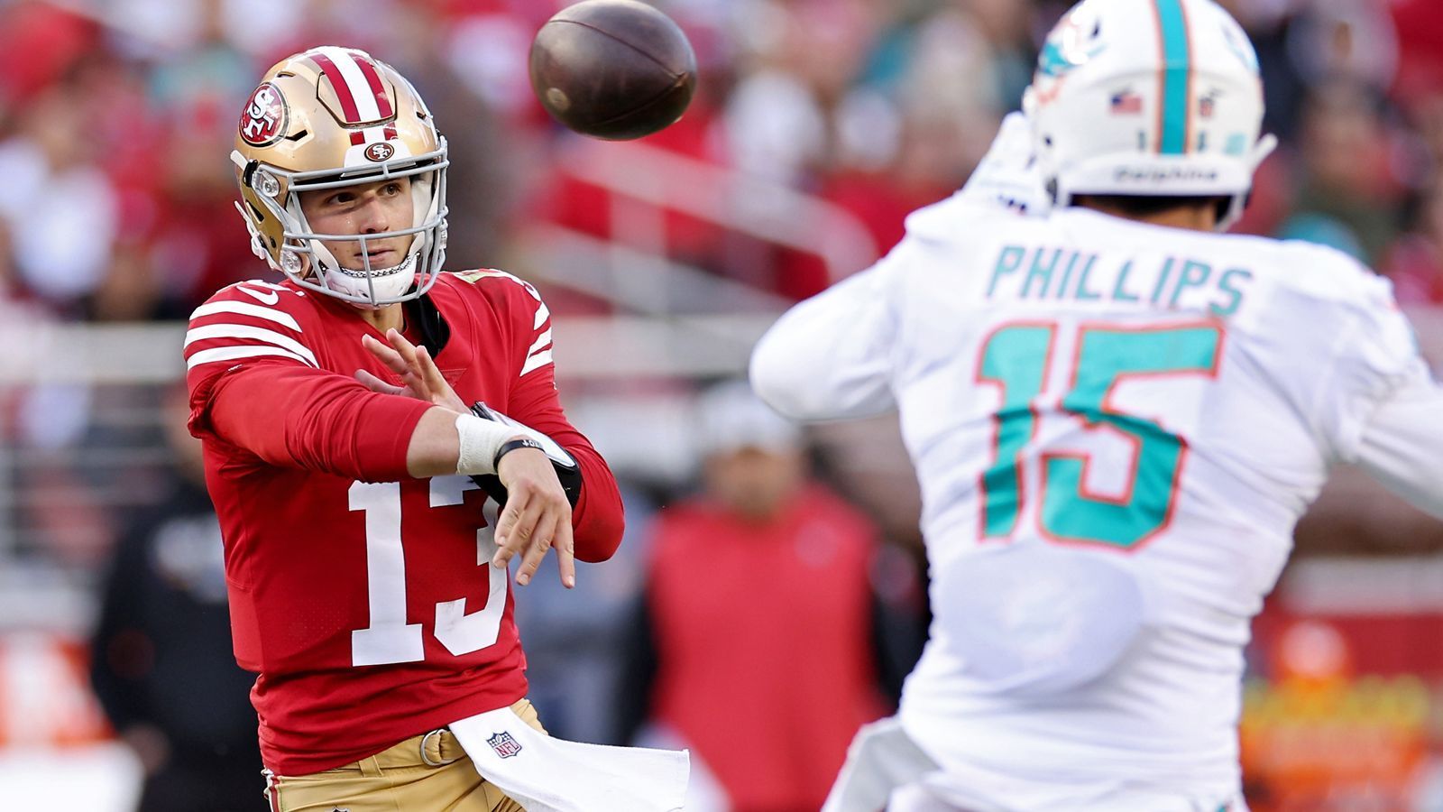 <strong>Platz 4: San Francisco 49ers</strong><br>
                Quote: +1000 (bei einem Einsatz von 100 Dollar gewinnt man 1000 Dollar)
