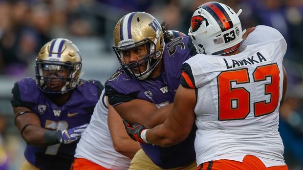 
                <strong>Vita Vea (Defensive Tackle)</strong><br>
                Vita Vea will man als O-Liner nicht wirklich vor sich haben. Der Defense Tackle von Washington wiegt schlanke 154 Kilogramm bei 1,96 Metern Körpergröße und weiß diese auch einzusetzen. 43 Tackles und 3,5 Sacks stehen für den 22-Jährigen zu Buche. Definitiv ein Kandidat für die erste Runde.
              