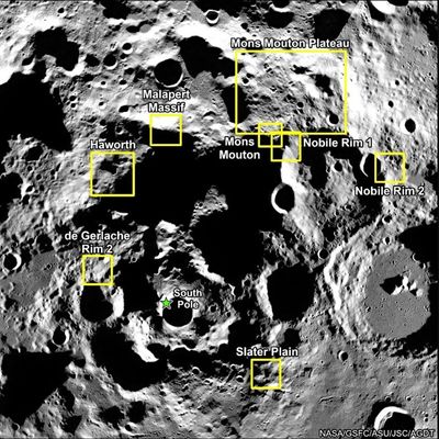 Standorte für die erste bemannte Landung auf dem Mond