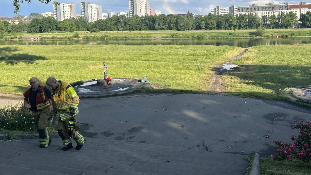 Zu dem Blitzeinschlag kam es bei den Elbwiesen im Bereich des Rosengartens, teilte die Feuerwehr mit.