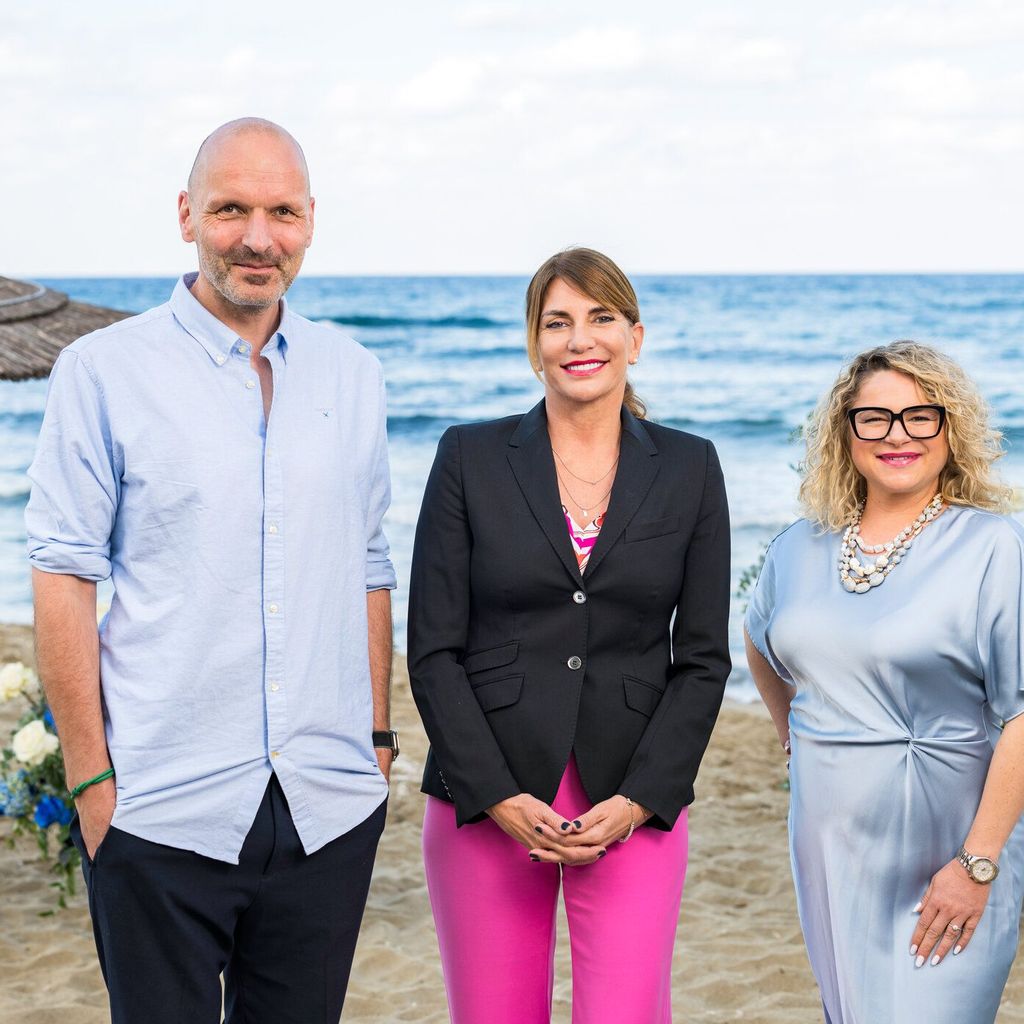Wie bei "Hochzeit auf den ersten Blick" begleiten auch im Spin-off Markus Ernst, Beate Quinn und Dr. Sandra Köhldorfer (v. l.) die Paare während ihres Liebes-Experiments.